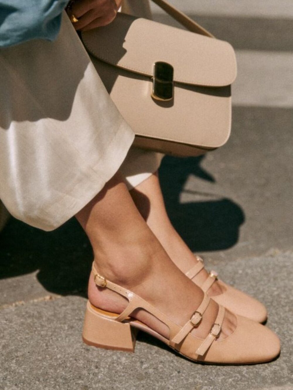 Sezane Paula Babies in Nude Vernis, size 40